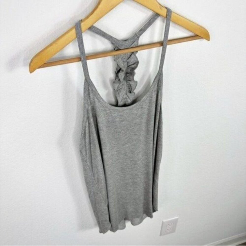 NEW Chaser Ruffle Racerback Grey Tank Size M - Picture 4 of 7